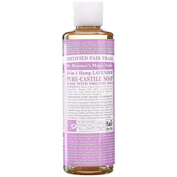 Dr Bronner Organic Lavender Castile Liquid Soap 237 ml