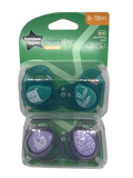 4x Tommee Tippee Cherry Natural Latex Soothers 6-18 Months 2 Steriliser Pods