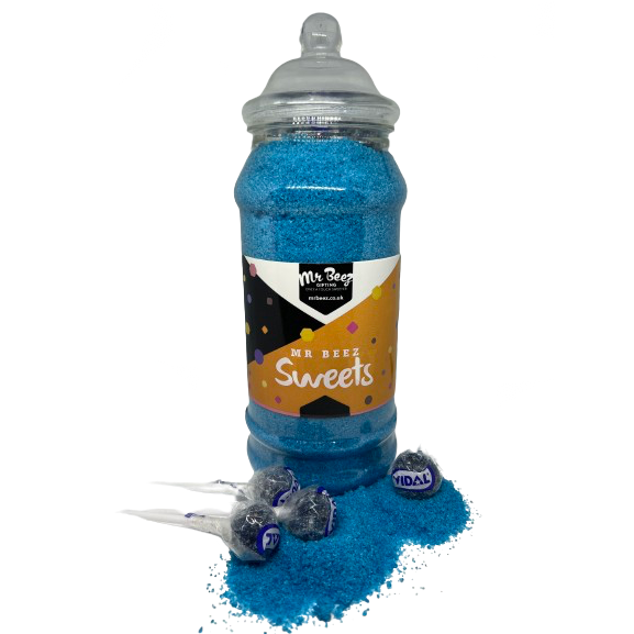Blue Sherbet Novelty Jar Sweets 750gm + 4 Tongue Painter Lollies