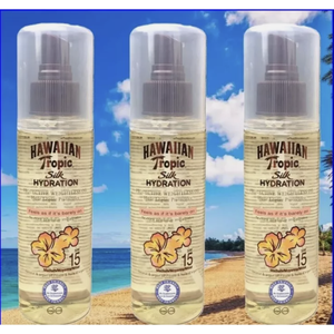 HAWAIIAN TROPIC SILK HYDRATION DRY OIL MIST SPF 15 150ml x 3