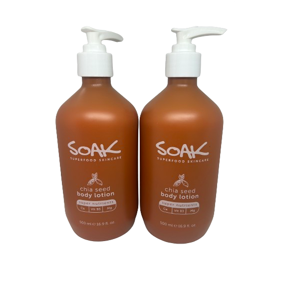 Soak Body Lotion Chia Seed Skin Care 500ml x 2 