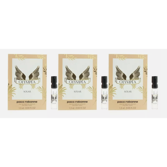 3x Paco Rabanne Olympea Solar Intense Eau De Parfum (3x 1.5ml Size) Spray Sample