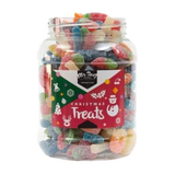 Christmas Sweets Jar Fizzy Mix Vegan Large Tub Mr Beez Gifts 27x14cm 1500g