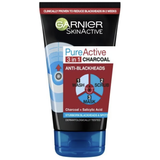 Garnier Skin Active Pure Intensive 3-in-1 Charcoal Anti-Blackhead,150ml x 2