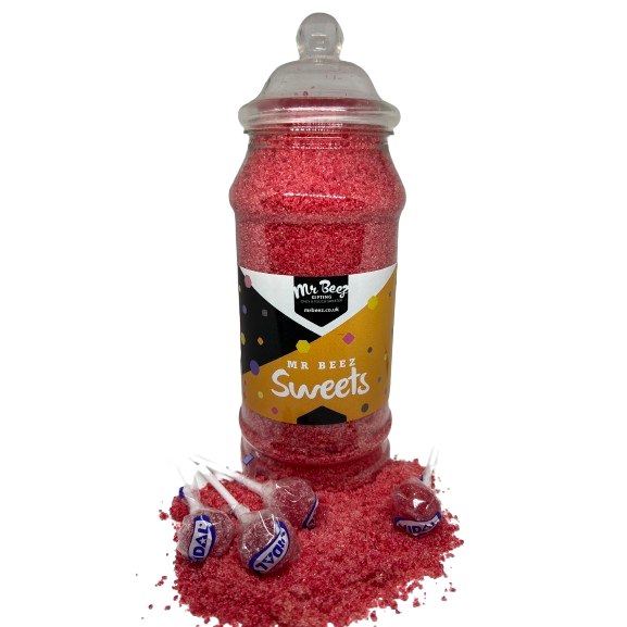 Raspberry Sherbet Novelty Jar Sweets 750gm + 4 Tongue Painter Lollies