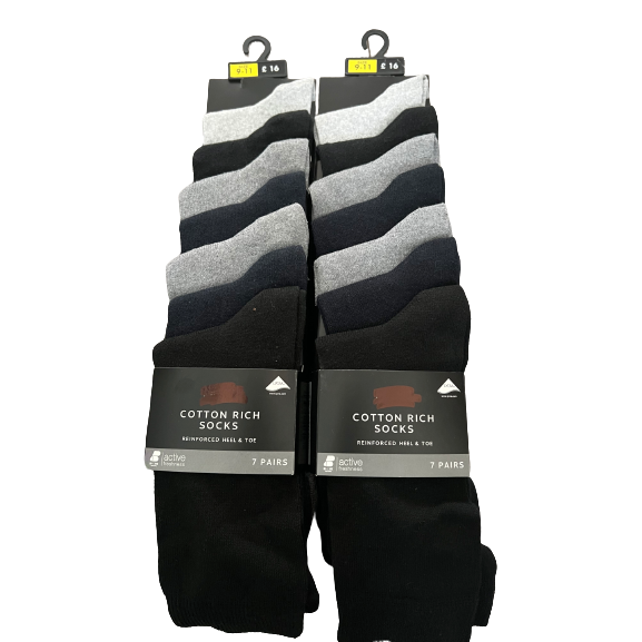 ex next mens socks cotton rich 14 pairs mixed colours size 9-11