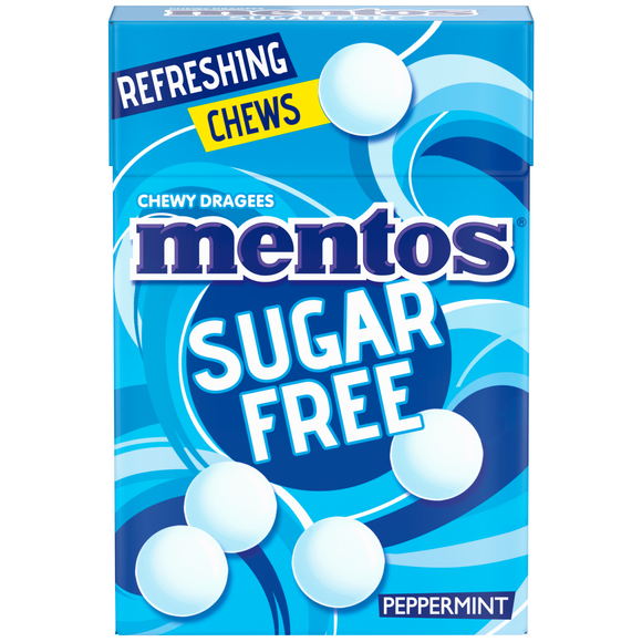 Mentos Chews Sugar Free Peppermint Chewy Dragees x 10