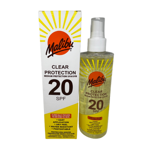 Malibu Sun Tan Lotion Clear Protection Spray SPF20 250ml