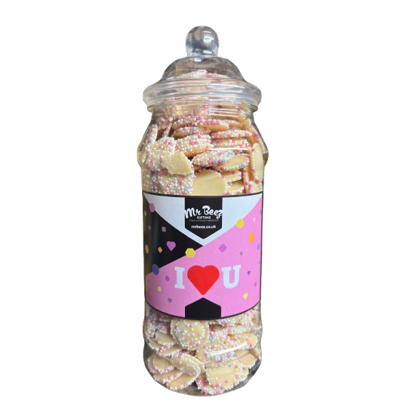 White Jazzles Snowies I Love You 600gm Novelty Jars