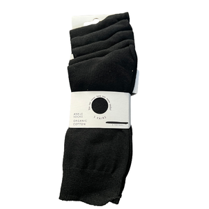 John Lewis Mens Ankle Socks Black 9-11 Organic Cotton