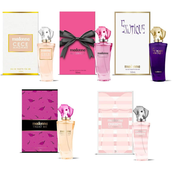 Madonna EDT Eau De Toilette Perfume Fragrance 5 Pack 50ml Treat Me Exquisite Exotique CeCe Madame So Sweet