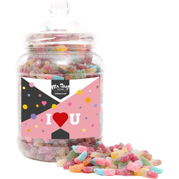 I Love You Valentines Day Gift Fizzy Mix Novelty Sweet Tub 1700gm