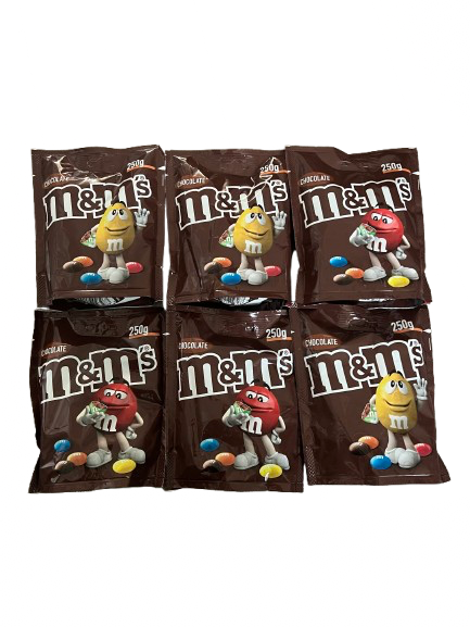 M&M's Chocolate 250g Large Bags x 6 SEE DATES