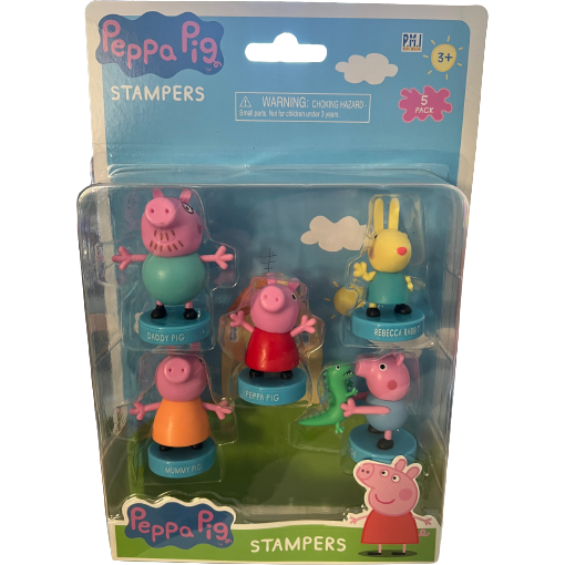 peppa pig stampers 5 pack daddy pig, mummy, george, special pack