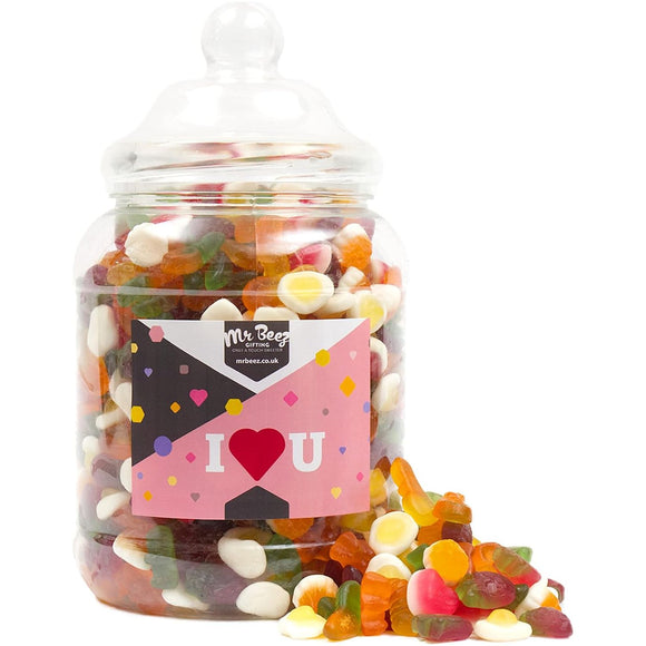 I Love You Valentines Day Gift Jelly Mix Novelty Sweet Tub 1700gm