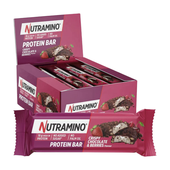 Nutramino Protein Bar Crispy Chocolate & Berries Box Of 12 x 55g