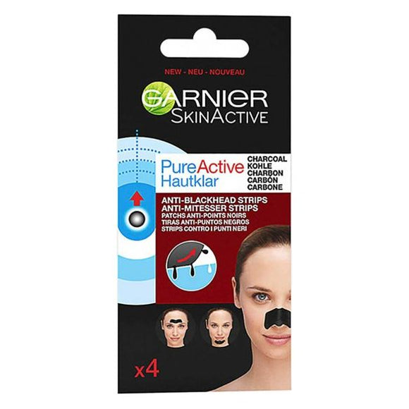 Garnier Pure Active Anti-Blackhead Charcoal Nose Strips, Pack Of 4