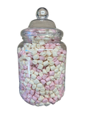 Mini Pink and White Vanilla Vegan Mallows Christmas Treats 850gm Novelty Jars