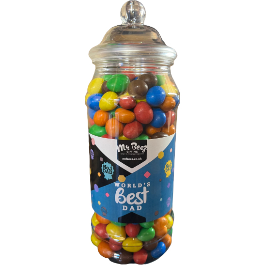M&Ms Peanut Dad World's Best Gift 750gm Novelty Jar Sweet Tub Fathers Day