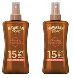 2x Hawaiian Tropic Glowing Protection Dry Oil SPF 15 100ml Tanning Oil