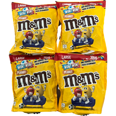 Peanut M&M's Large Bags x 4 300g Best Before 26.03.2023