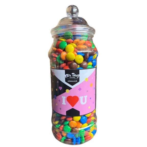 M&Ms Milk Chocolate I Love You Novelty Jar Medium 850gm