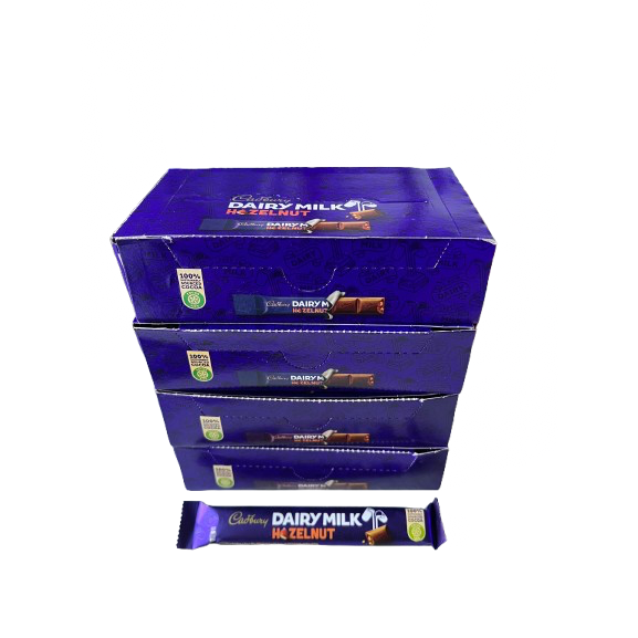 Cadbury Dairy Milk Hazelnut Bars 22g 4 Full Boxes of 12 (48 Bars) SEE DATES