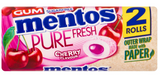12x Mentos Pure Fresh Cherry Sugar Free Gum 2 Pack Rolls Full Retail Box
