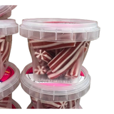 Candy King Strawberry & White Candy Sticks 142gm Tubs x 10 