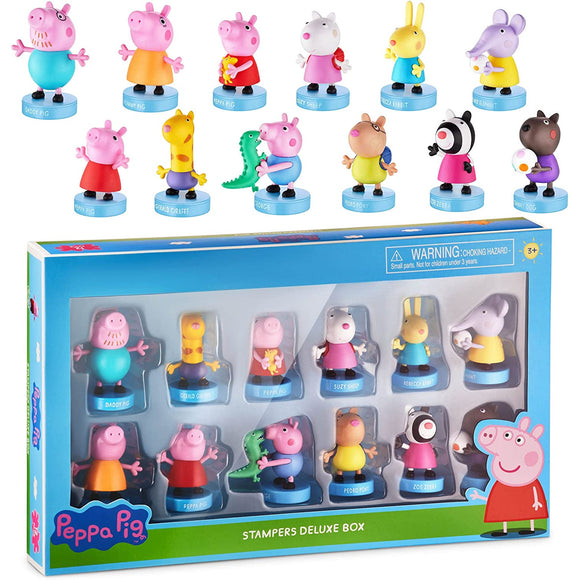 Peppa Pig Stampers Deluxe Box 12 Peppa Pig Toys in Deluxe Box 