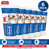 6x Oral-B Junior Toothpaste Star Wars 75ml 6+ Sugar Free Unboxed