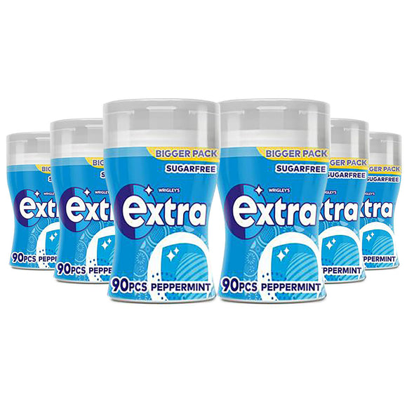 Wrigleys Extra Peppermint 90 Pieces Large Tubs FULL CASE OF 6 