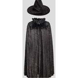 Halloween Witch Cape & Hat Fancy Dress Costume. One size