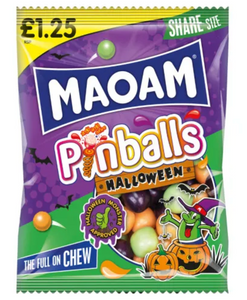 Maoam Pinballs 140gm Share Size Bag Halloween x 12 