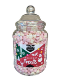 Mini Pink and White Vanilla Vegan Mallows Christmas Treats 850gm Novelty Jars