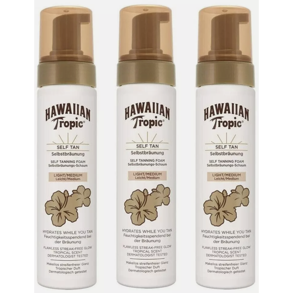 Hawaiian Self Tanning Foam Light/Medium 200ml x 3