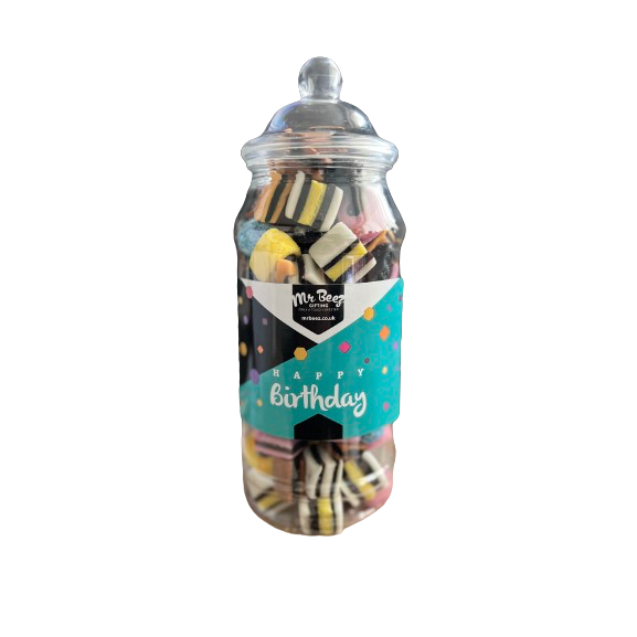 Liquorice Allsorts Happy Birthday 650gm Novelty Jars