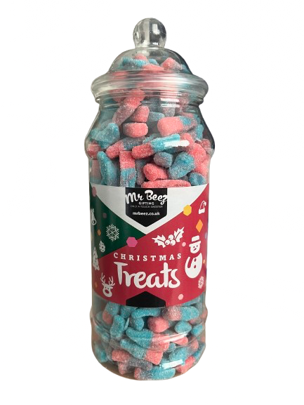 Fizzy Blue Sweet Bottles Christmas Treats 700gm Novelty Jars