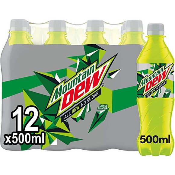 Case Of 24 Mountain Dew 500ml Bottles No Sugar Citrus Best Before End August 2020