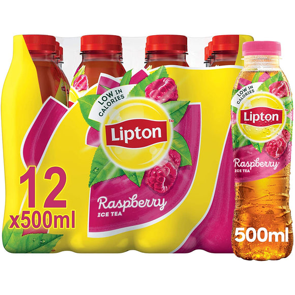 24 x Lipton Raspberry Ice Tea, 500ml (2 Packs of 12)
