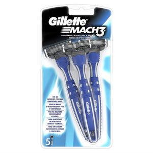 Gillette Mach3 Men’s Disposable Razors - Pack of 5