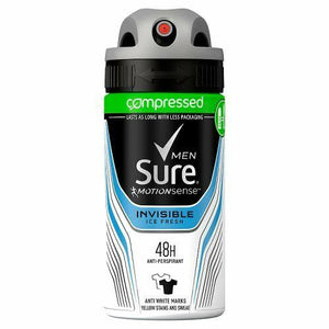 Sure Men 48H Invisible Ice Anti-Perspirant Compressed, 75ml IDEAL FOR TRAVEL