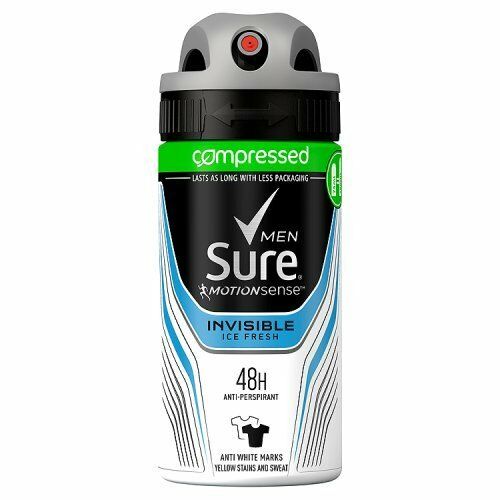 Sure Men 48H Invisible Ice Anti-Perspirant Compressed, 75ml IDEAL FOR TRAVEL