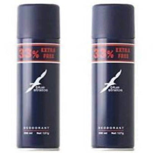 Blue Stratos Deodorant Spray 200 ml with Extra 33 Percent - Pack of 2