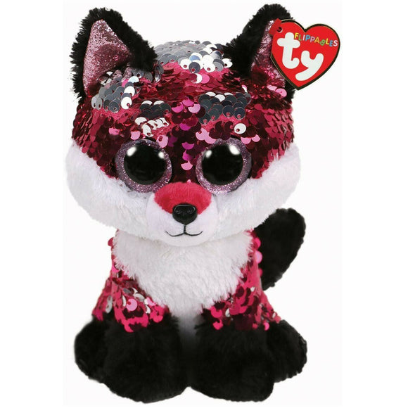 Ty Flippables Jewel Fox Beanie Reversible Sequin Limited Edition Soft Plush Toy