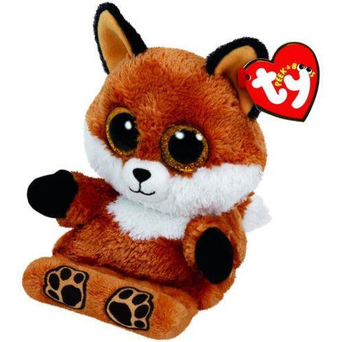 TY SLY THE FOX BEANIE PEEK-A-BOO PHONE HOLDER & CLEANER WITH HEART TAG