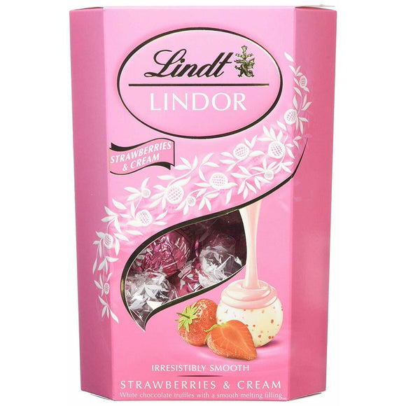 NEW Lindt Lindor Strawberry and Cream Lindor 200 g