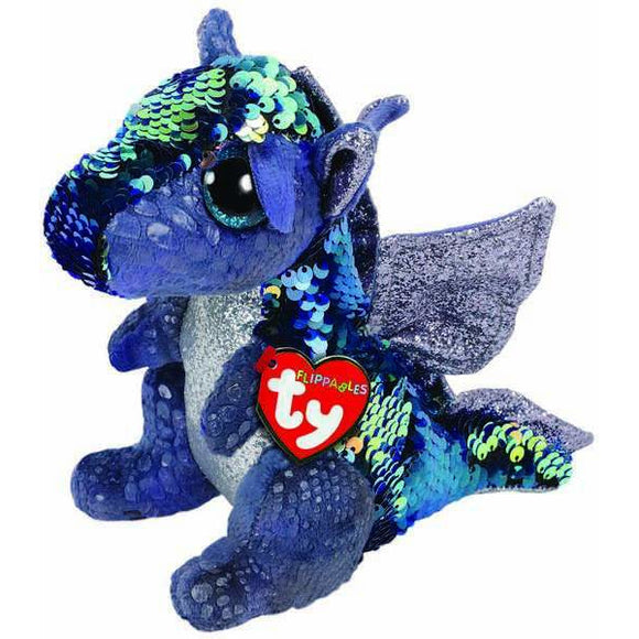 Ty Beanie Babies 36343 Flippables Regular Kate the Blue Dragon