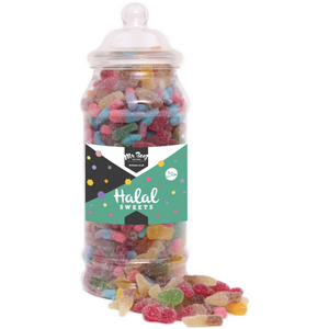 Halal Sweets Fizzy Mix Tangy Gift Jar Medium or Large Mr Beez