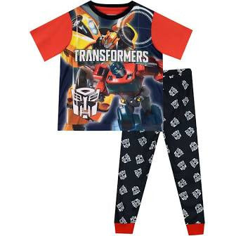 Transformers Kids Pyjamas Set Short Sleeve Top & Bottoms Age 4-5 Years
